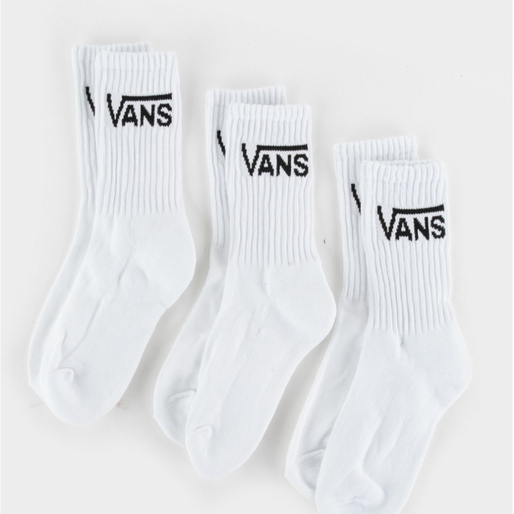 Vans 3-PK Logo Crew Sock- White/Black